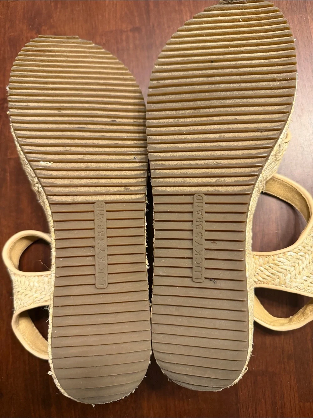 Lucky Brand Neutral Woven Ankle-Strap Sandals